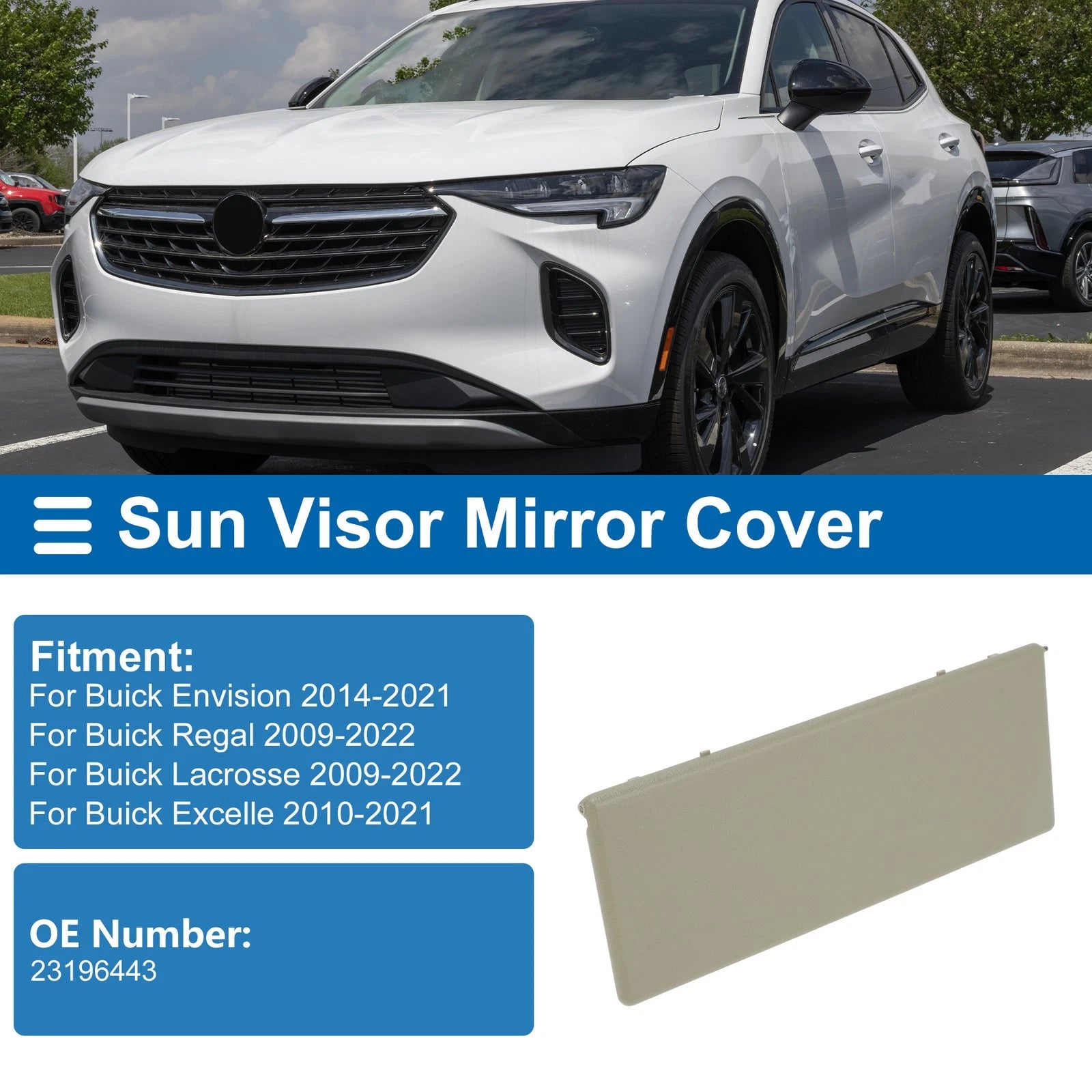 Sun Visor Mirror Cover for Buick Envision (2014–2021) No. 23196443 Beige