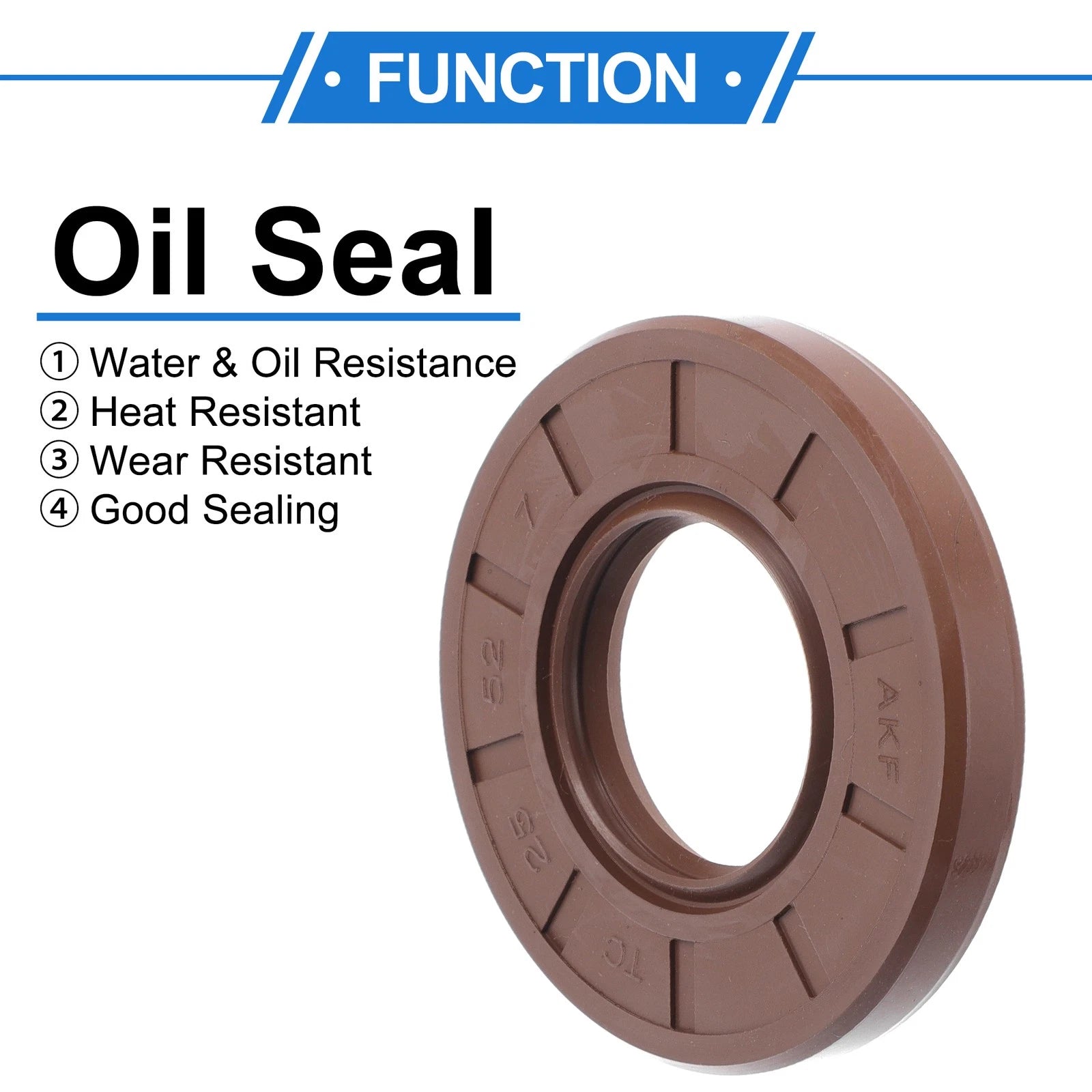 Set of 2 Oil Seal Rotary Shaft Seal FKM Rubber 25x52x7mm