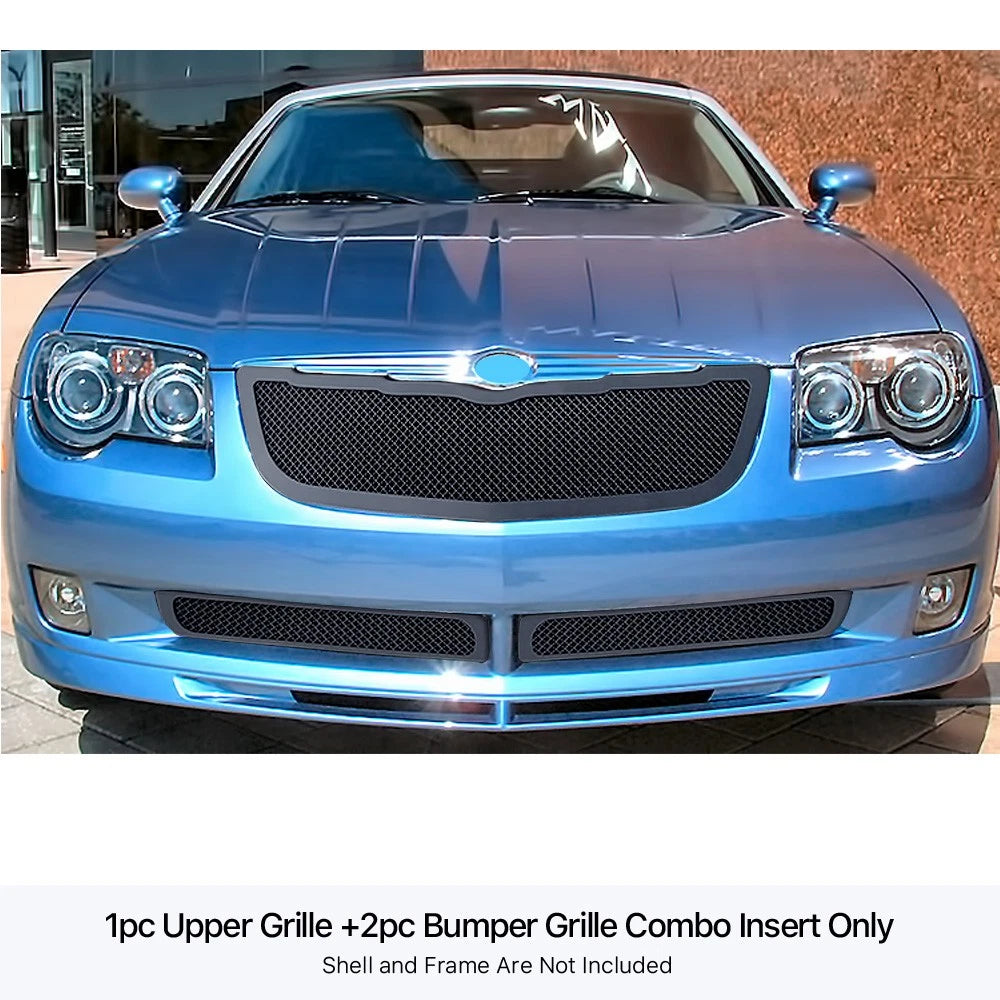 Stainless Steel Black Mesh Grille Insert for Chrysler Crossfire (2004-2008)