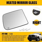 Right Driver Side Heated Towing Mirror Glass for Dodge Ram 1500 2500 3500 (2002–2023)