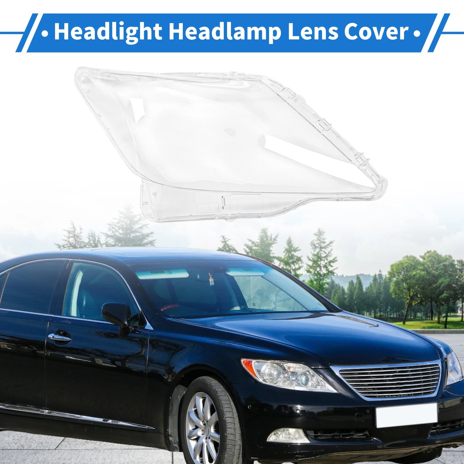 1 Pcs Headlight Lens Cover for Lexus LX570 (2007–2012) PC Clear