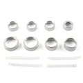 8x Air Conditioner Switch Knob Trim Silver for GMC Sierra (2014-2018)