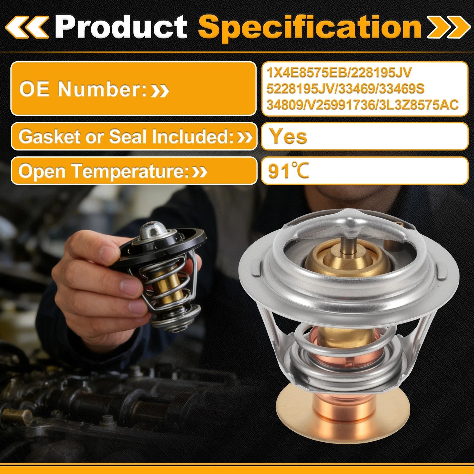 Engine Coolant Thermostat 1X4E8575EB for Cadillac Escalade (1999–2000)