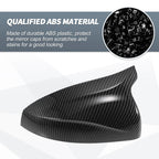 Pair Rearview Mirror Cover Cap Black Carbon Fiber for Audi RS3 A3 S3 (2015–2018)