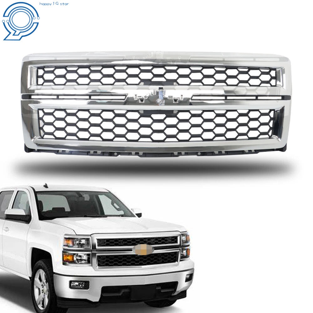 Front Bumper Honeycomb Grille for Chevrolet Silverado 1500 (2014–2015)