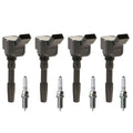 Set of 4 Ignition Coils & NGK Ruthenium HX Spark Plugs for A3 A4 Macan Golf