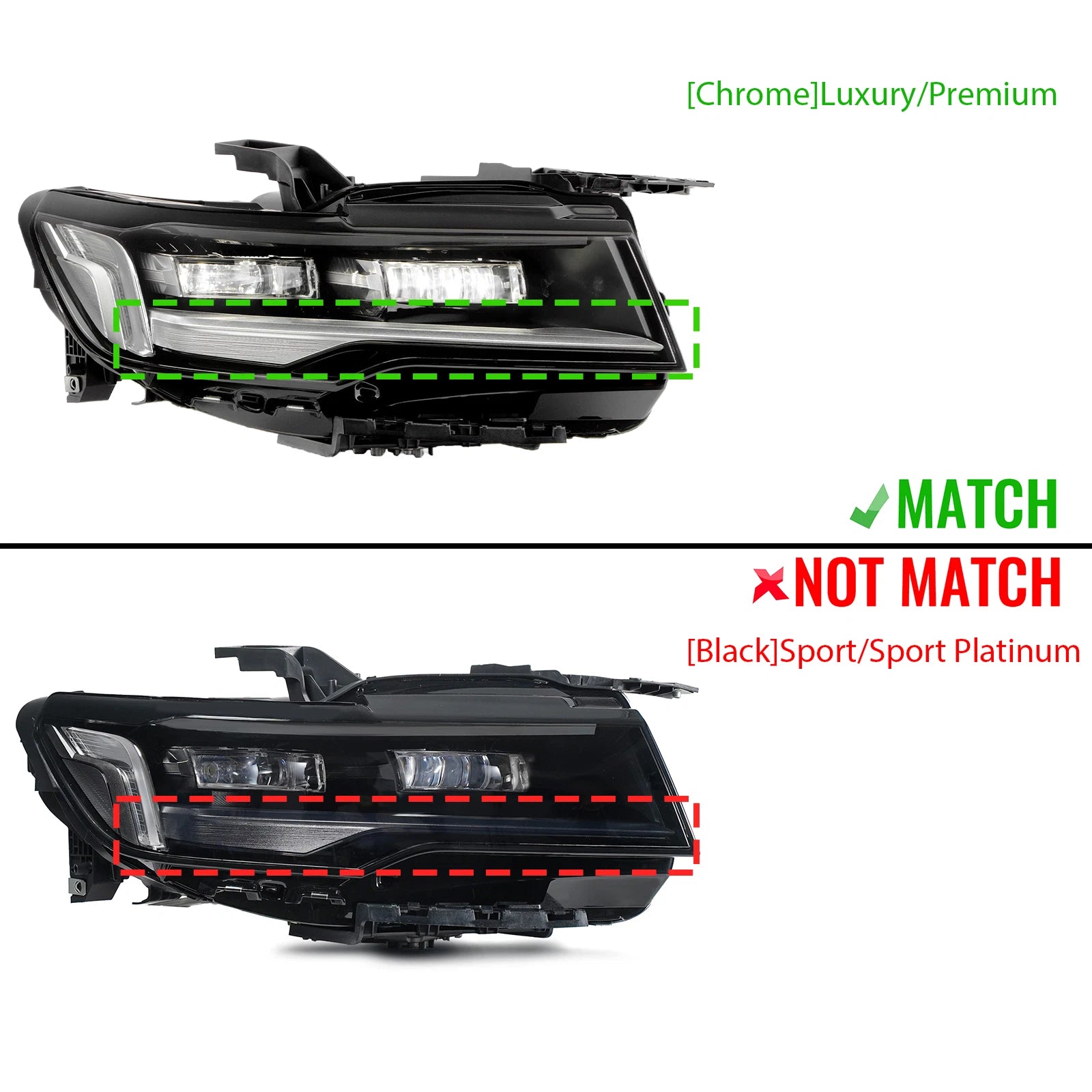 LED Headlight for Cadillac Escalade (2021–2024) Passenger Side