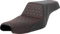 SADDLEMEN Step-Up Seat for Harley Sportster (3.3 Gal Tank) - Red Stitching