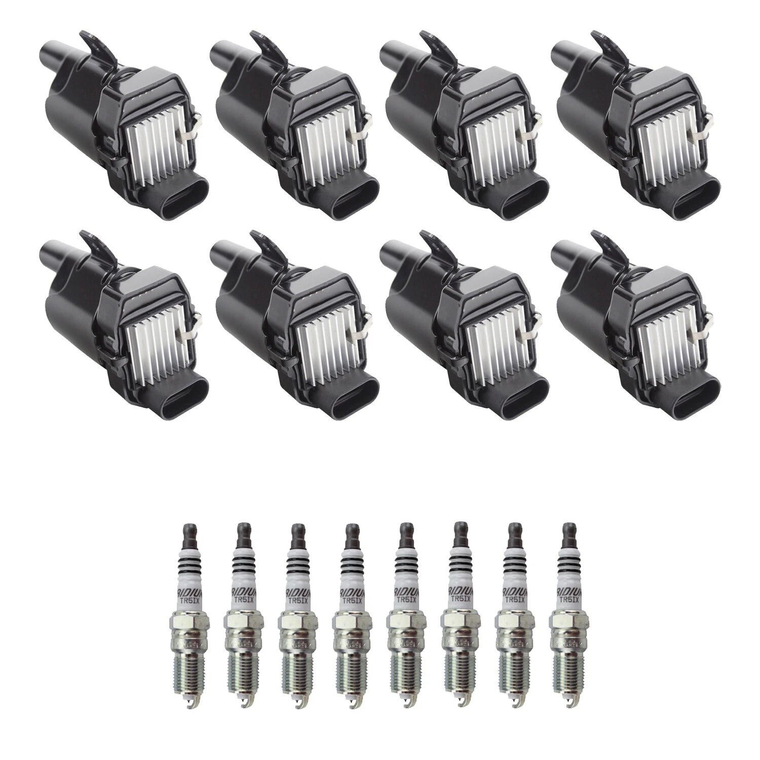 Set of 8 Ignition Coils & NGK Iridium Spark Plugs for Silverado 1500 (2007–2013)