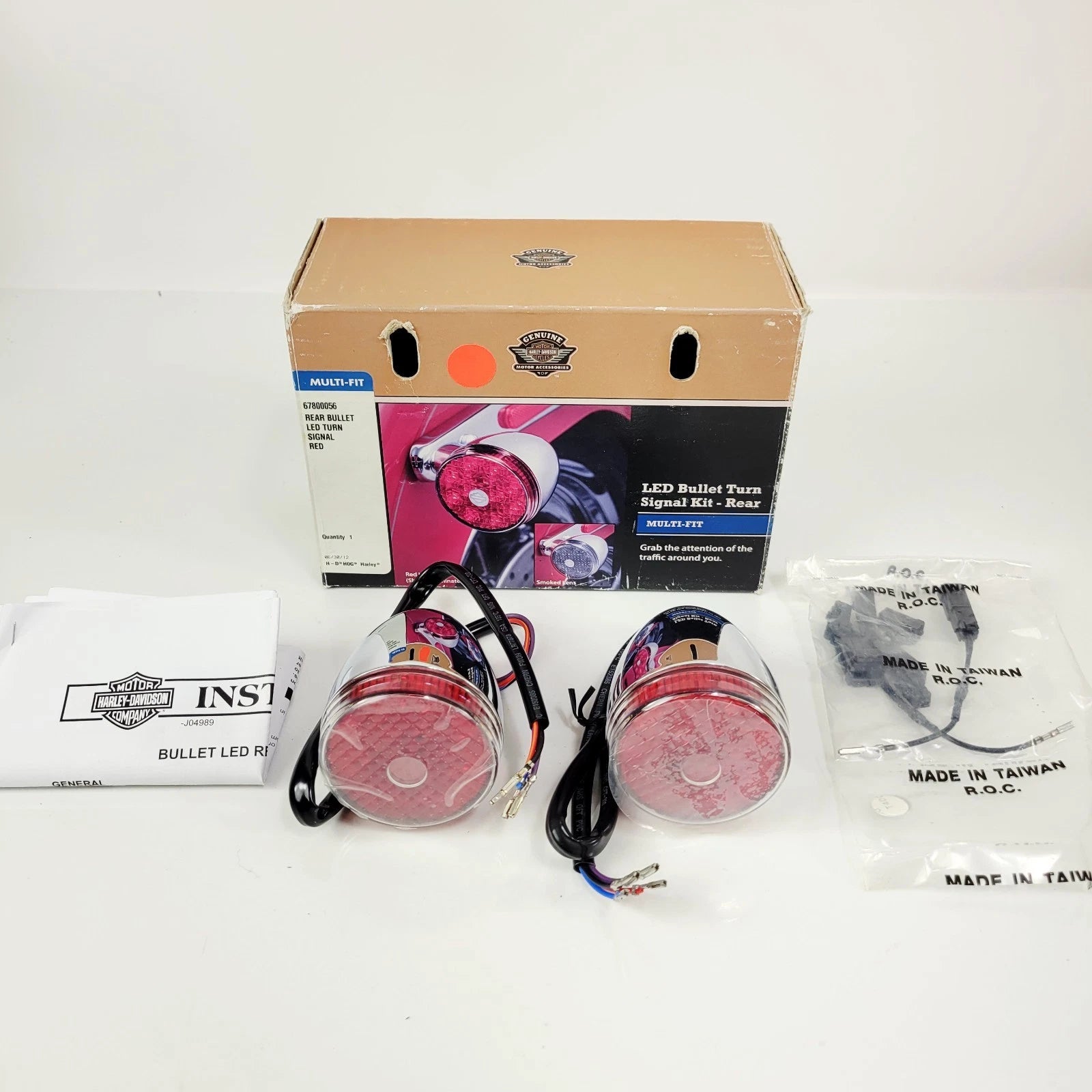 Rear Chrome Bullet Turn Signal Kit for Harley-Davidson FL/FX (2011–Present) 67800056A