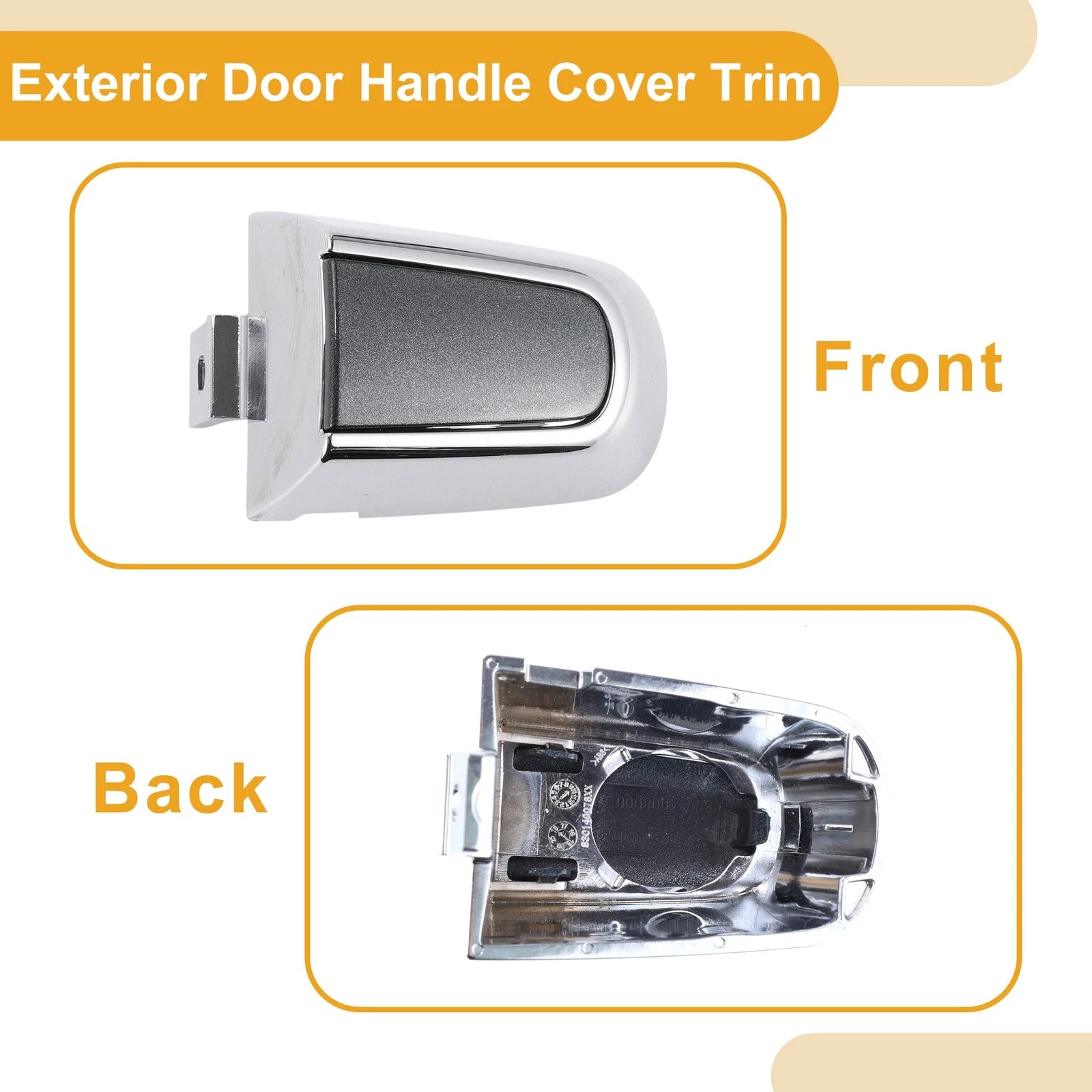 Exterior Door Handle Cover Trim for Chevrolet Malibu (2016–2018) Grey ABS