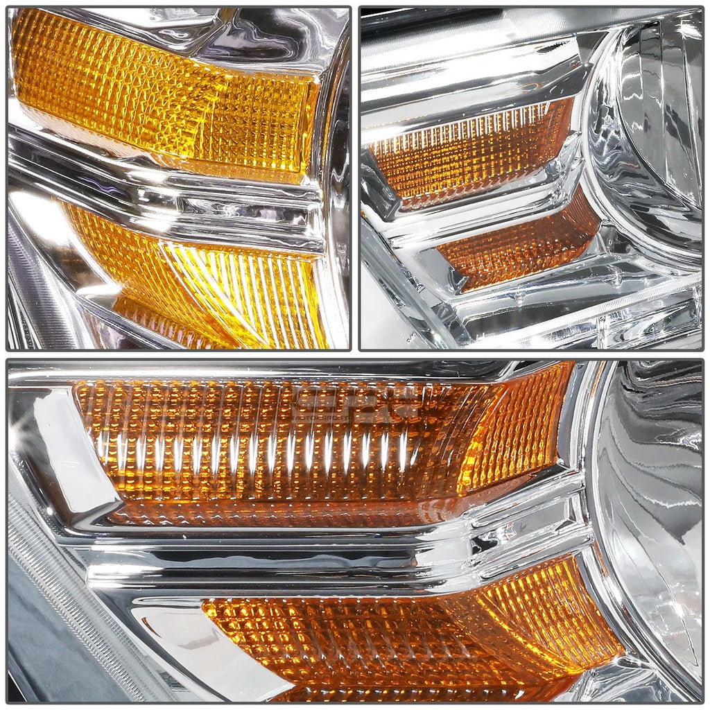 Chrome/Amber Signal Headlight Set for Ford Mustang (2010–2014)