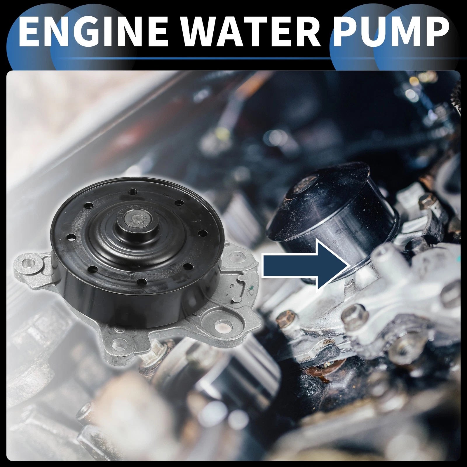 Water Pump for Toyota Corolla (2009–2019) No. 1610039465 with Rubber Kit