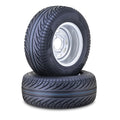 2 Golf Cart Tire Assemblies 205/65-10 w/4x4" PCD ET-15.5 Silver Wheel (14040)
