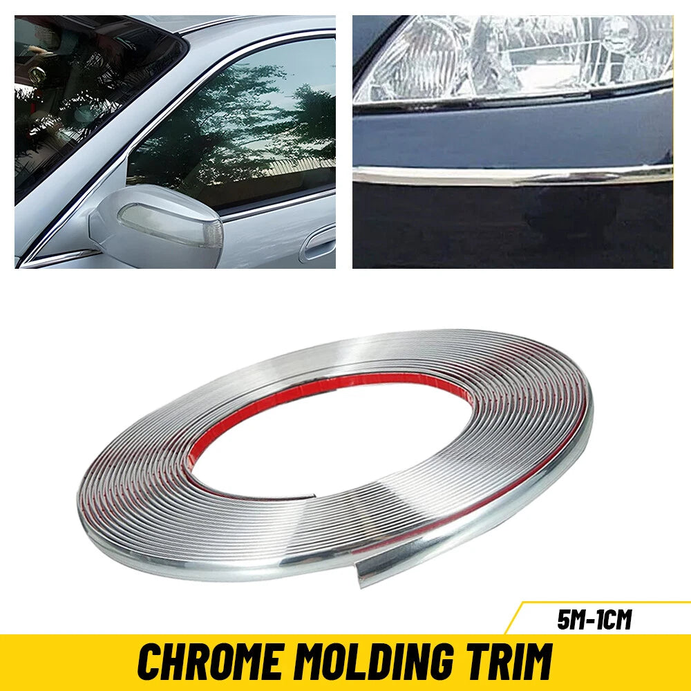10mm Chrome Trim Molding Strip for Car Door Window (16FT)