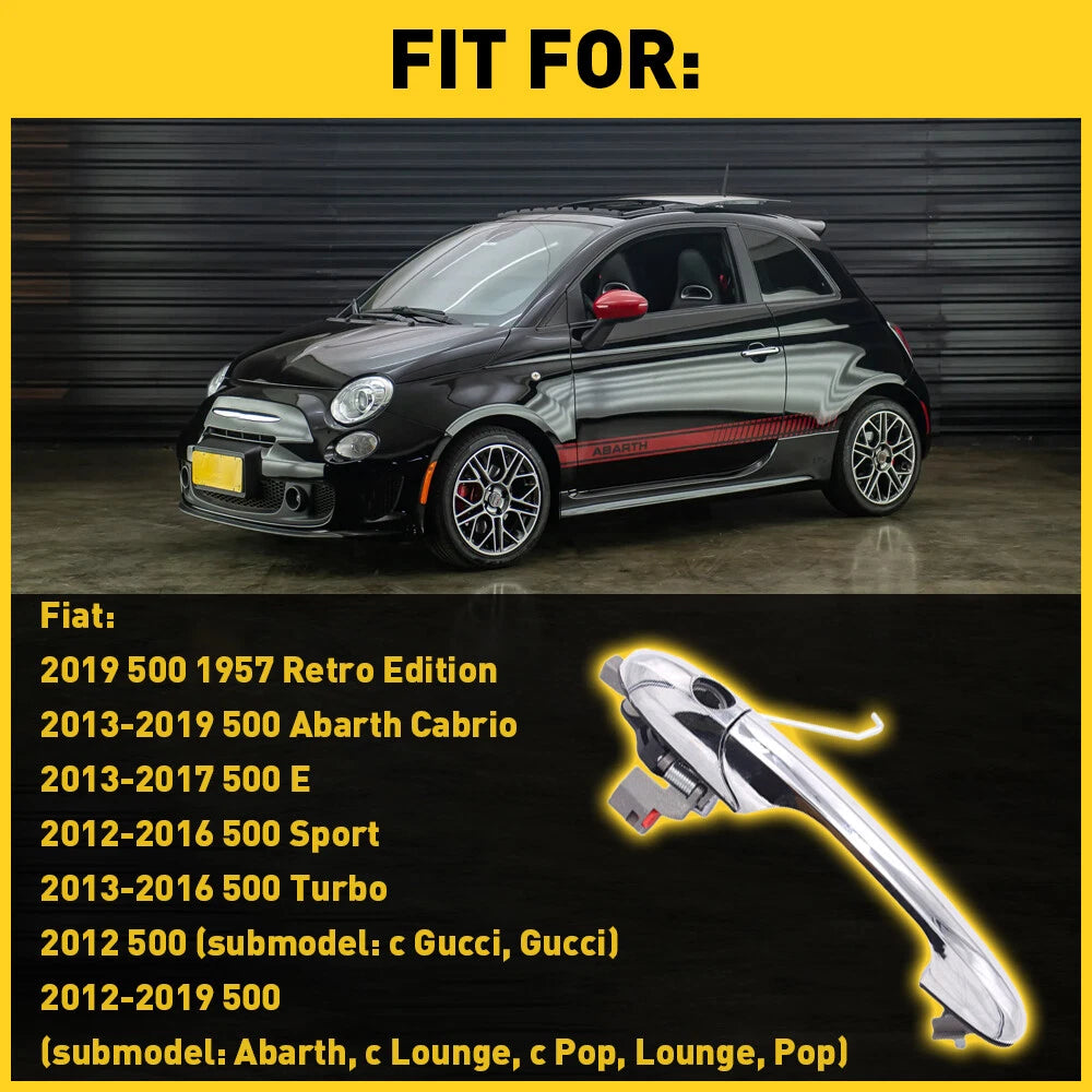 Chrome Door Handle LH for Fiat 500 (2012–2019)