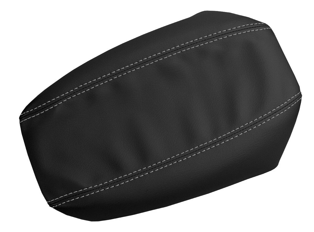 Leather Console Lid Bucket Seat Cover for Toyota Tacoma (2001–2004) Gray Stitch