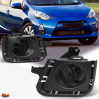 Fog Lights for Toyota Prius-C (2012–2014) - Smoked Lens, Bezel, Switch