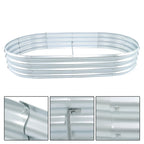 Set of 2 Galvanized Oval Raised Garden Beds for Outdoor Gardening