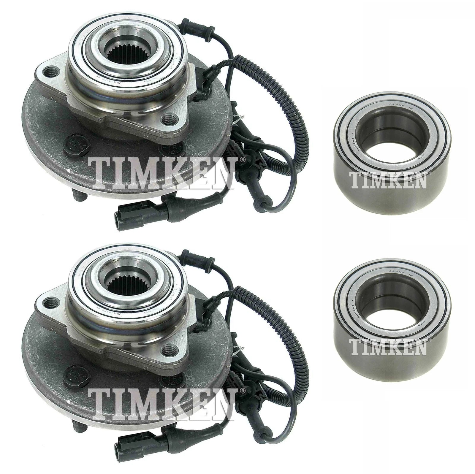 Front and Rear Wheel Bearings & Hubs Kit for Ford Explorer (2002–2005)