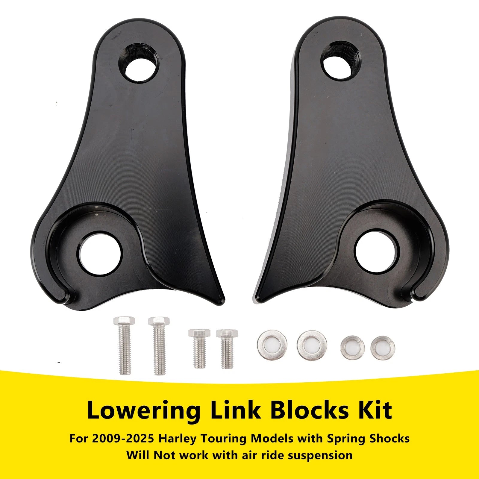 1.5" Lowering Link Blocks Kit for Harley Touring Street Glide Road King Electra (2009–2025)