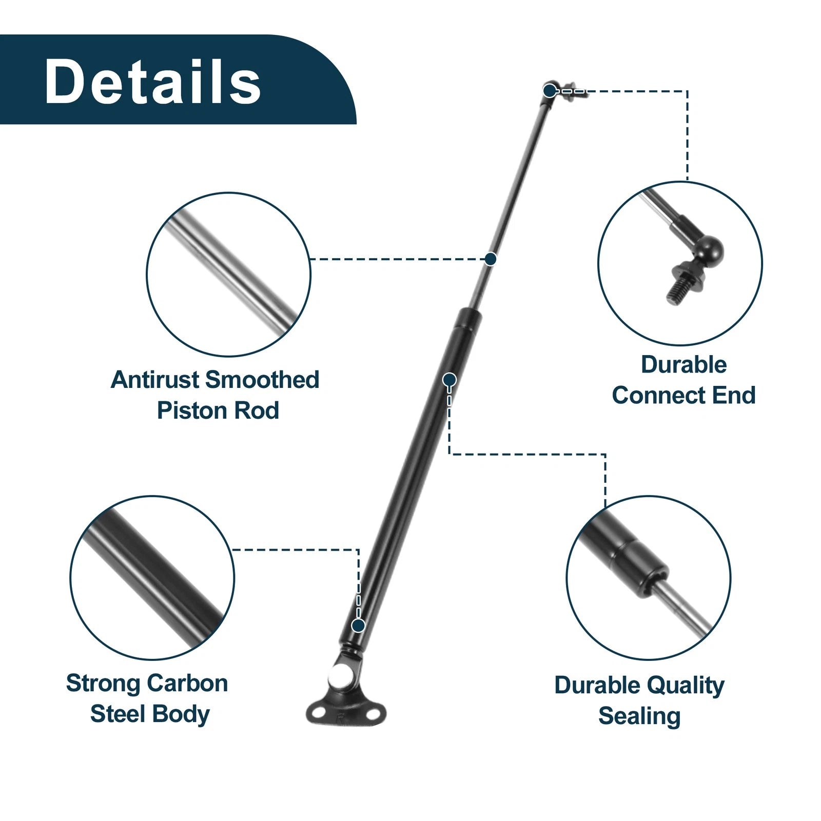 2X Hood Tailgate Lift Supports Struts for Toyota Land Cruiser (1998–2007)