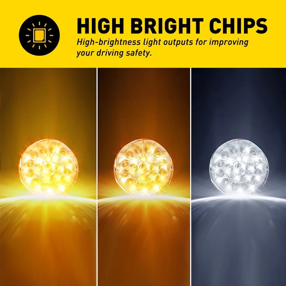 2X 17LED Clear Lens Watermelon Lights for Truck Trailer Universal