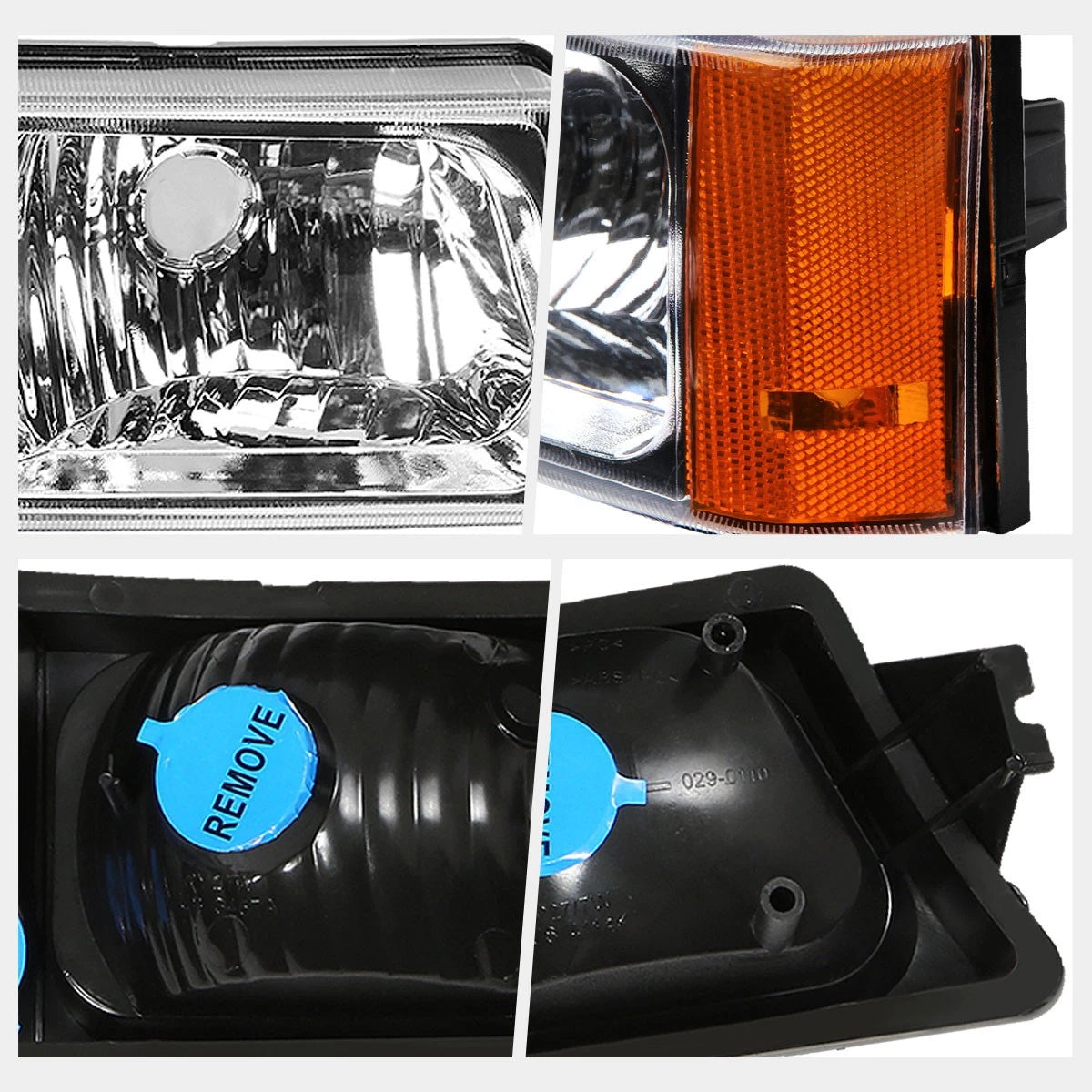 Bumper Lights for Chevrolet Silverado/Avalanche (2003–2007) Chrome Amber