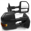 Set of 2 Power Heated Black Side Towing Mirrors for Ford F150 (2015–2018) w/LED Smoked Lens
