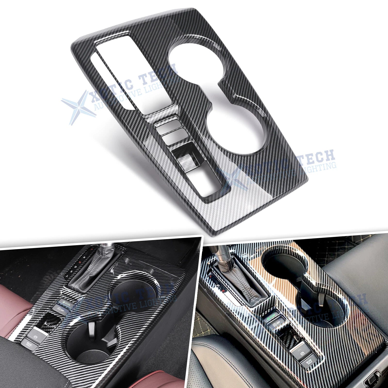 Carbon Fiber Pattern Gear Shift Box Panel Cover Trim for Honda Civic (2022–2025)