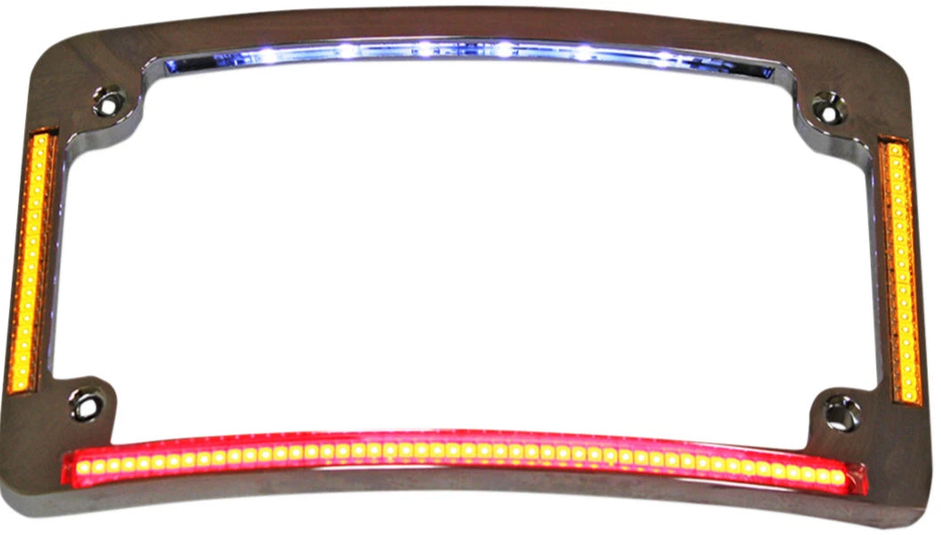 Chrome LED License Plate Frame for Custom Dynamics (All-in-One)