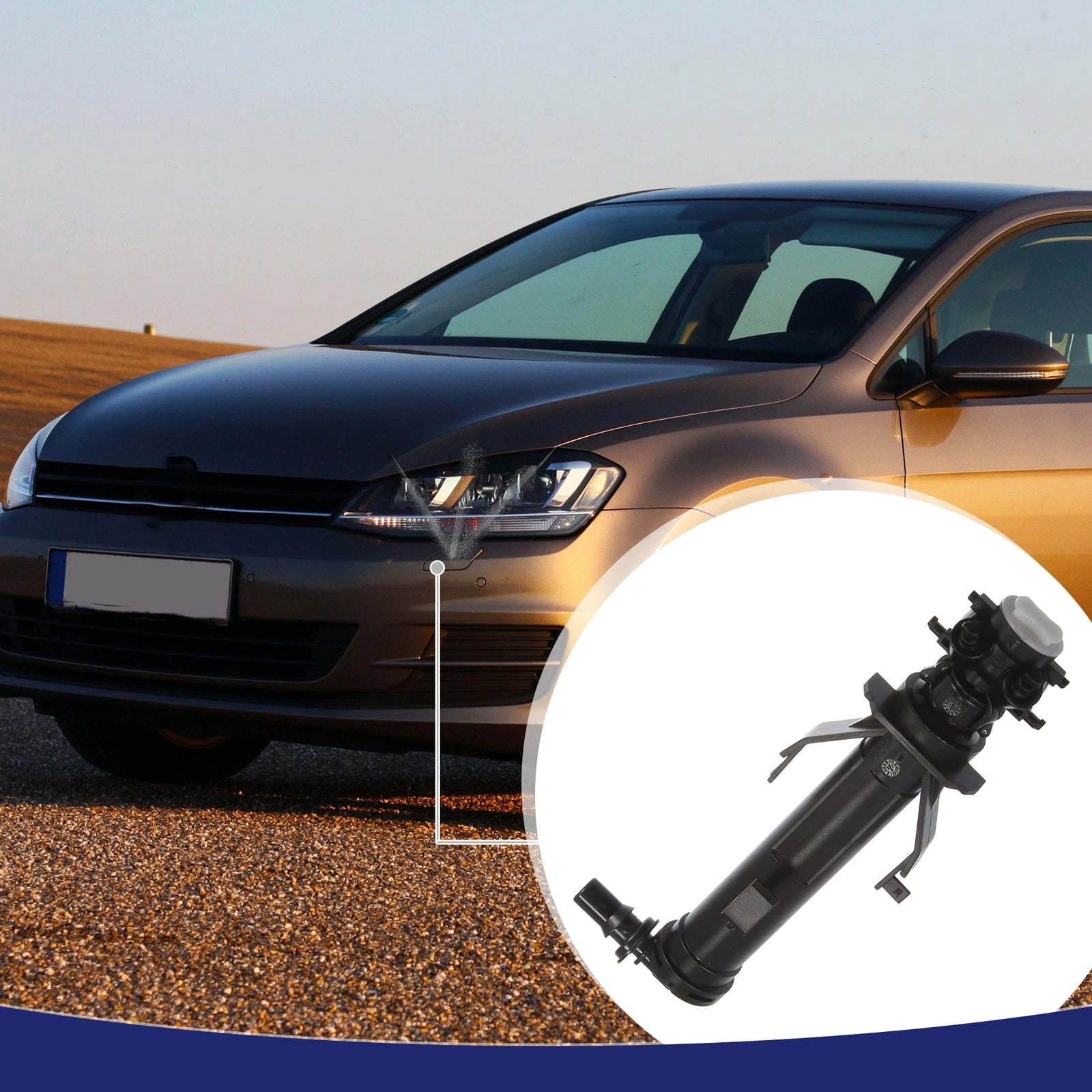 Headlight Washer Nozzle Sprayer Jet for Volkswagen Golf (2015–2017)