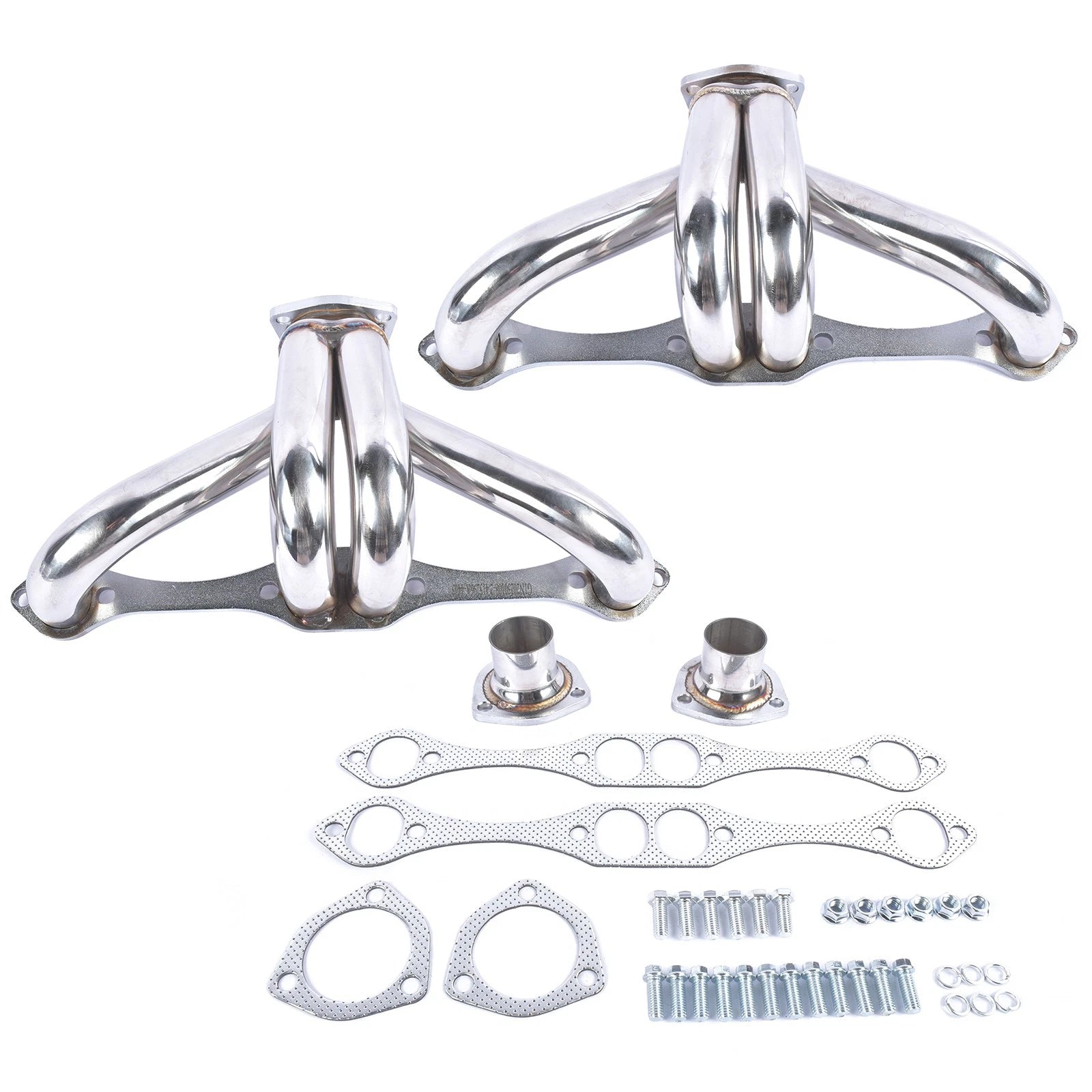 Silver Stainless Hugger Headers for Chevy Small Block V8 (262-327)