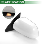 Left Side Door Mirror for Toyota Highlander (2008–2013) Manual Folding White