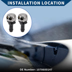 2X Front Windshield Washer Nozzles No.1078600147 for Mercedes-Benz 220D (1968–1973)