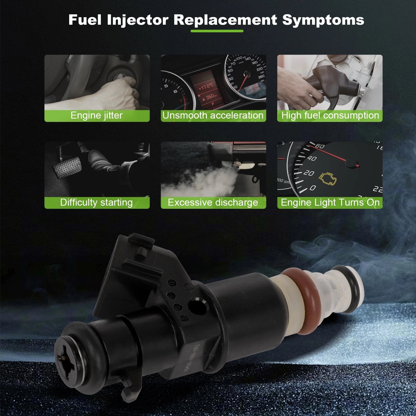 Set of 4 Fuel Injectors for Honda Civic Acura RSX TSX (2001–2006) 16450-RBB-003