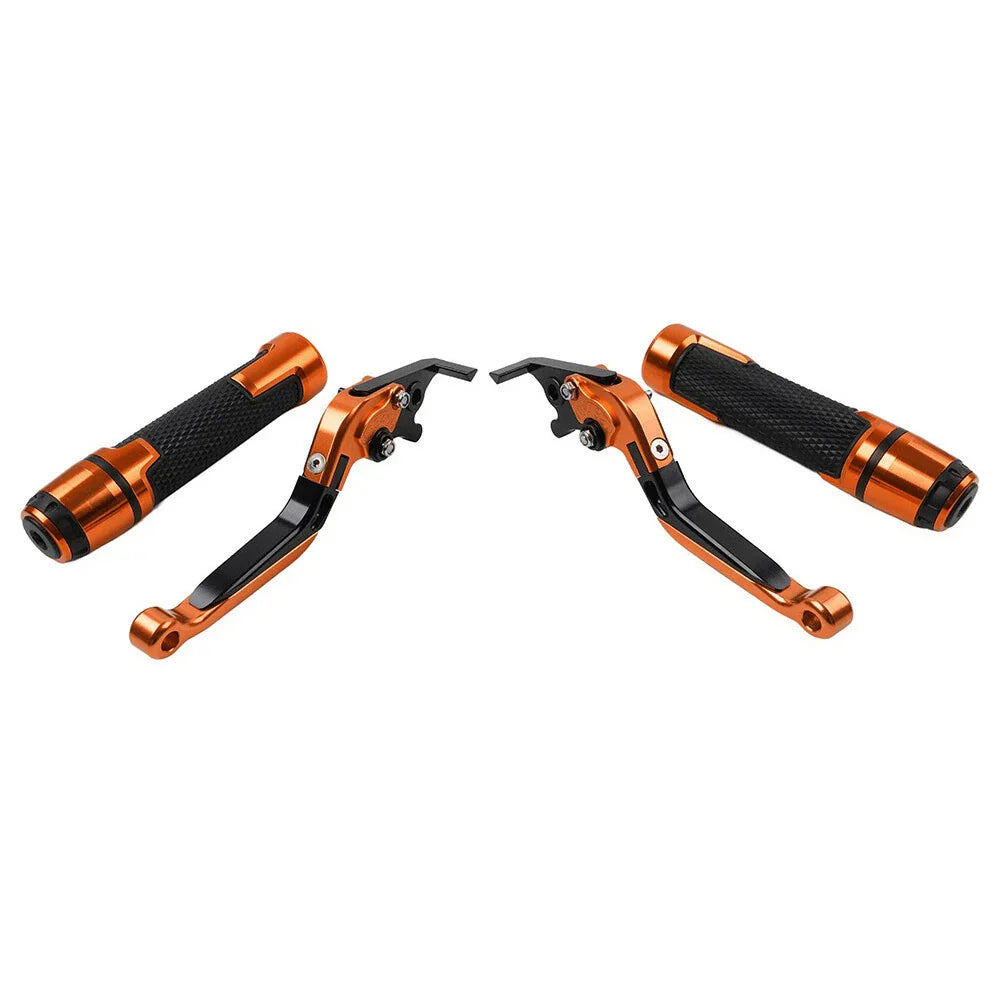 Orange Extendable Brake Clutch Lever Grip Set for Kawasaki Z1000 ZX9R (2003-2006)