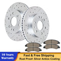Front Drilled Rotors Brake Pads for Chevy GMC Silverado Sierra 1500 (2014–2019)