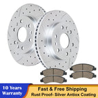 Front Drilled Rotors Brake Pads for Chevy GMC Silverado Sierra 1500 (2014–2019)