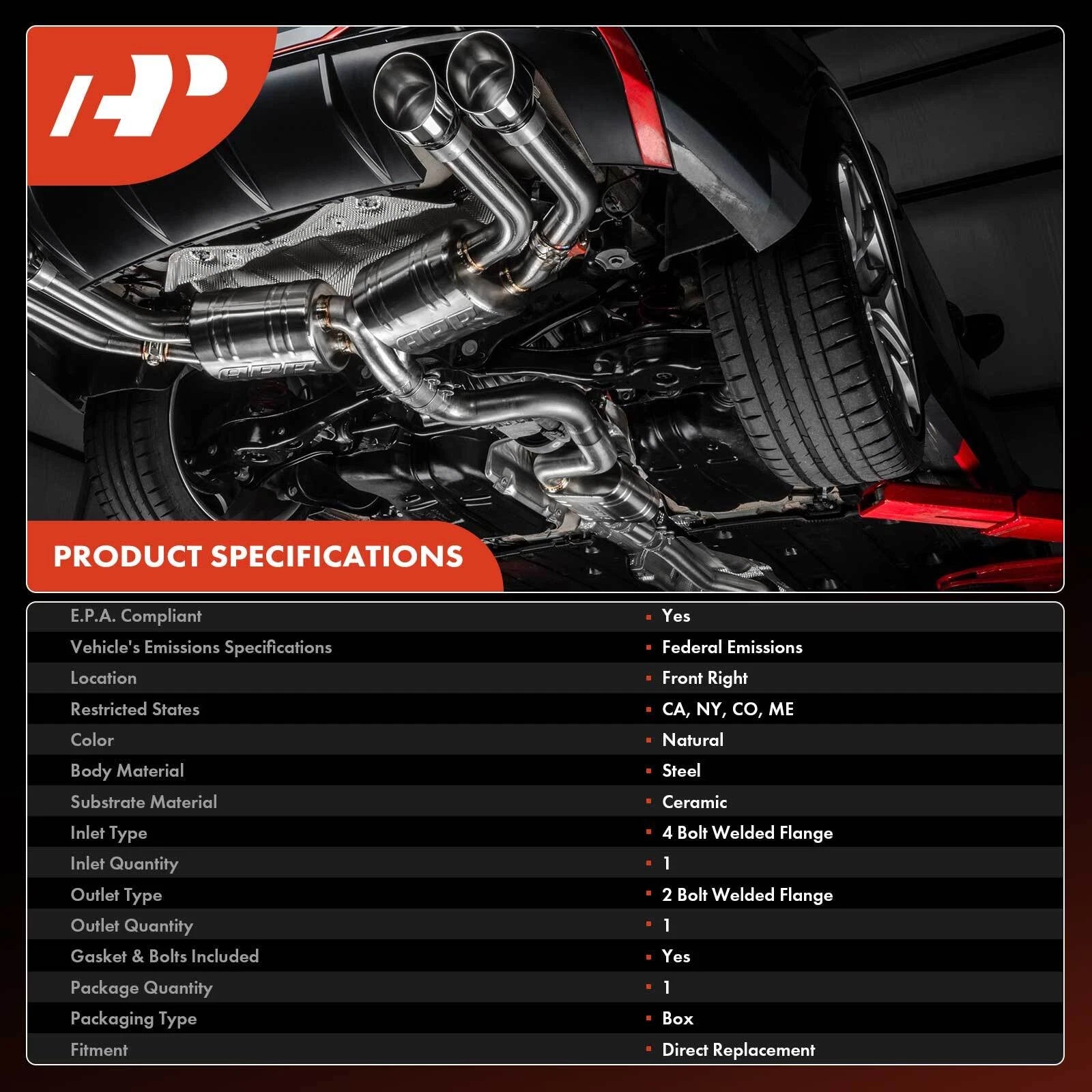Catalytic Converter Front RH for Chevy Blazer (2019-2023)