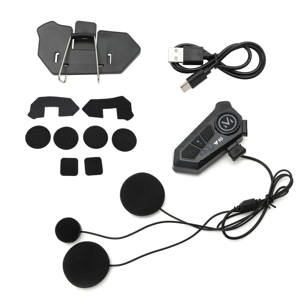 Bluetooth Headset Helmet Speaker for Motorcycle Universal (Black)