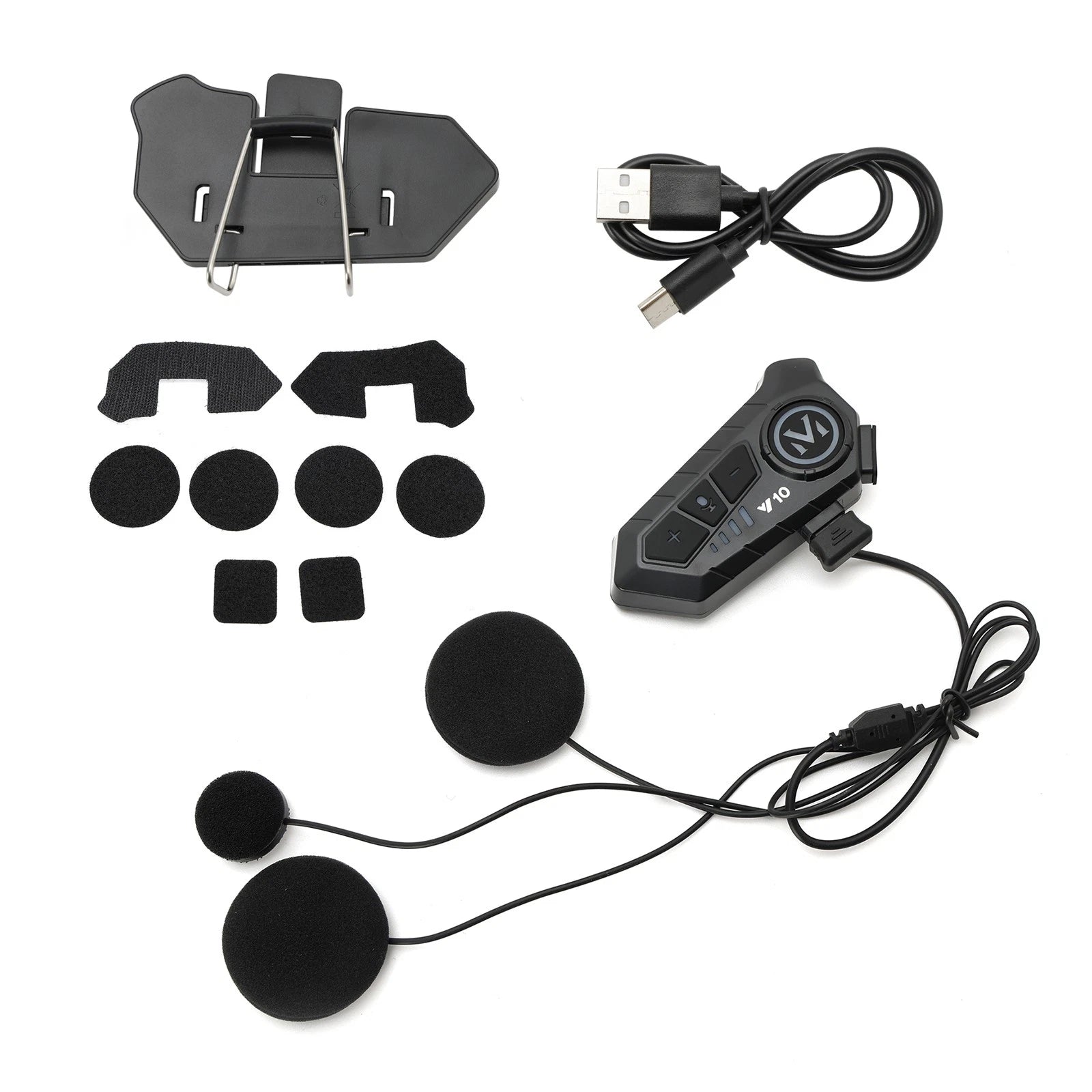 Bluetooth Headset Helmet Speaker for Motorcycle Universal (Black)