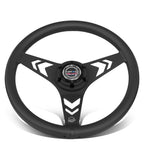 330mm 1" Dish NRG 3-Spoke Black Aluminum Steering Wheel (Fits )