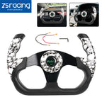 13in Universal U Shape Flat Drift Racing Steering Wheel with Horn Button