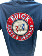 Licensed Neptune Blue T-Shirt for Buick Parts and Service (Unspecified Years)