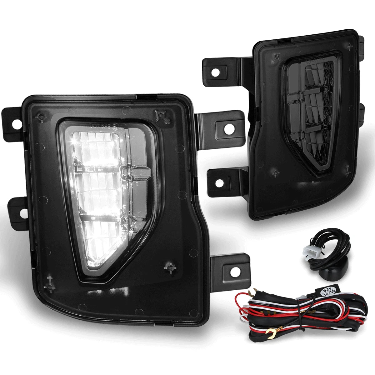 Full LED Fog Lights for Chevy Silverado 1500 (2016–2019) w/Wiring Harness+Switch