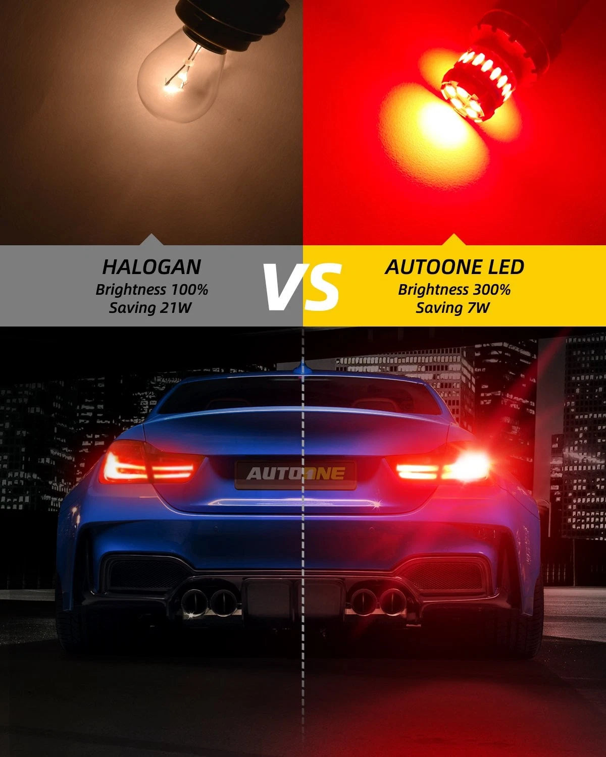 2X 1156 Red LED Brake Tail Parking Stop Light Bulbs for