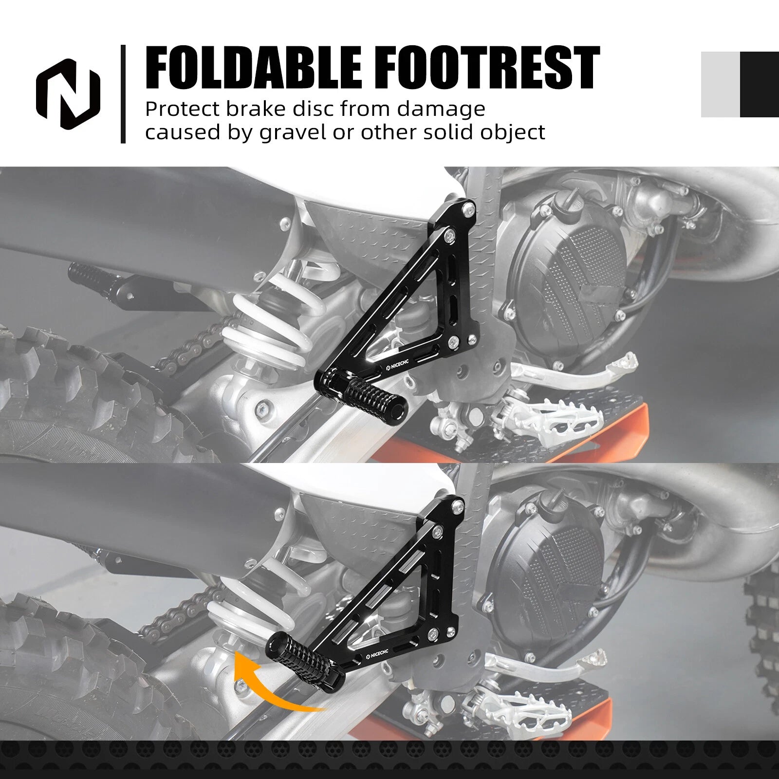 Passenger Foot Peg Bracket Kit for KTM 125-450 XC/SX/XCF/SXF (2023–2025)
