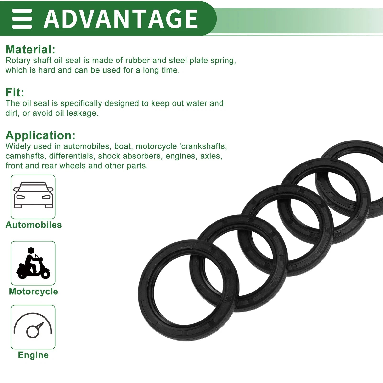 Oil Seal   - NBR Rubber 55x75x10mm