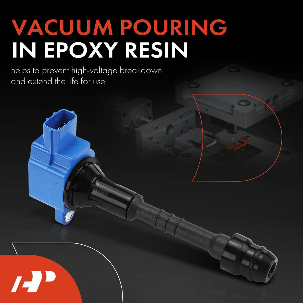Set of 4 Blue Ignition Coils for Nissan Sentra (2002–2006)